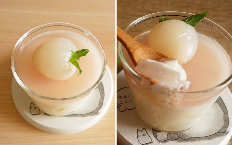 Cách làm panna cotta vải thơm béo ngon miệng, dễ làm tại nhà cho cả gia đình